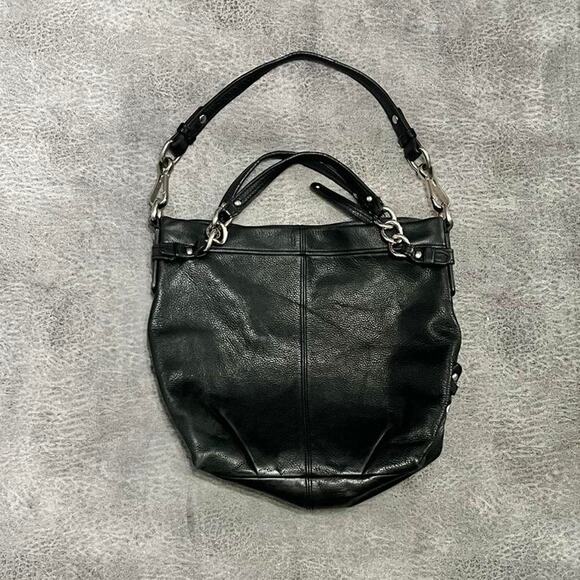 Coach black leather shoulder bag hobo Y2k - Picture 1 of 7